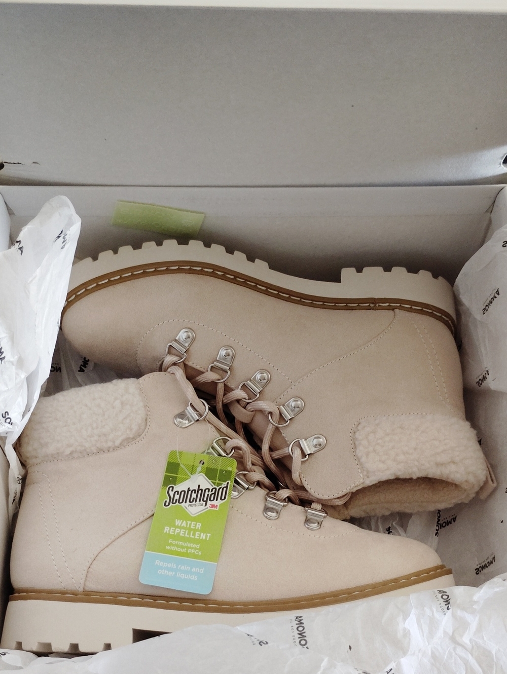 Women’s Sonoma Goods For Life Cream Lace-Up Faux-Shearling Ankle Boots